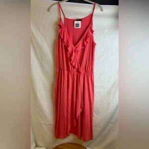 Shelia rose Womens xl  coral pink NWT ruffle dress